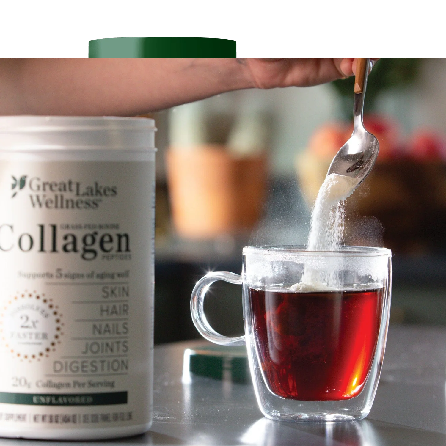 Smaakloos collageen hydrolysaat poeder – oplosbaar in warme of koude drank